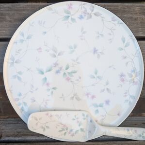 Vintage Mikasa Feelings Cake Platter And Server